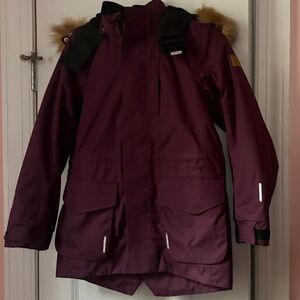 Plum Kids Jacket with Faux Fur Trim